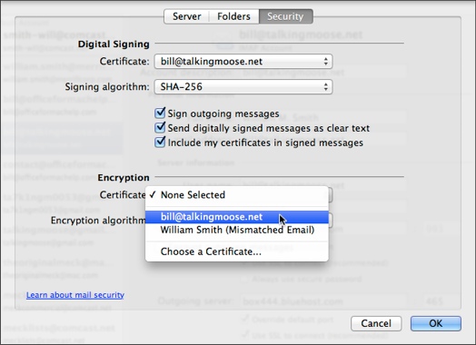 remove a signing certificate in outlook for mac 2011